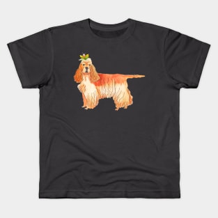 American cocker spaniel with flower Kids T-Shirt